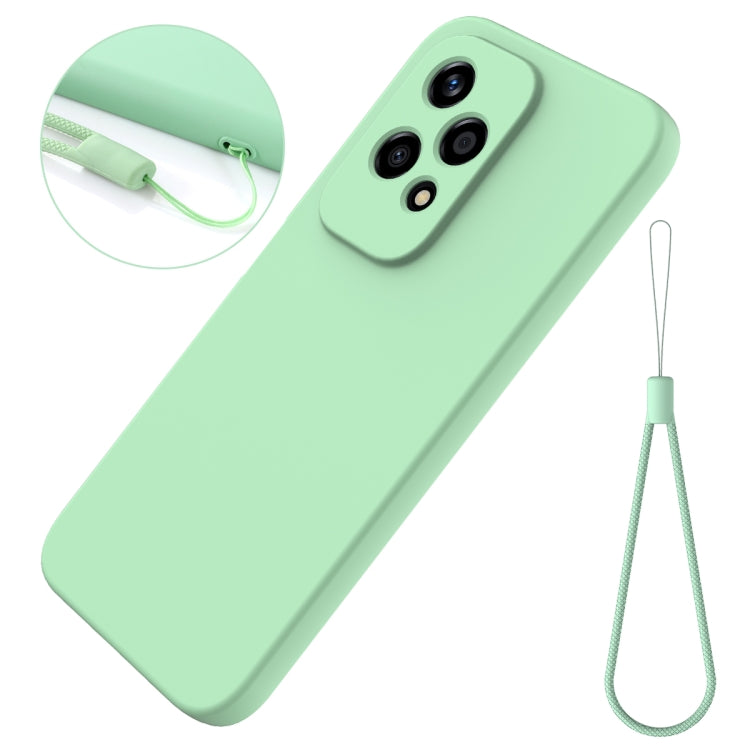 For Honor 200 Lite Global Solid Color Liquid Silicone Dropproof Full Coverage Phone Case(Green)