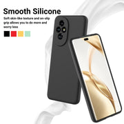 For Honor 200 Solid Color Liquid Silicone Dropproof Full Coverage Phone Case(Black)