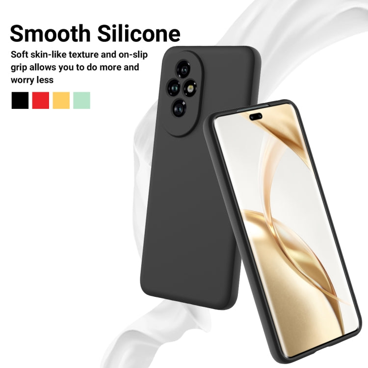 For Honor 200 Solid Color Liquid Silicone Dropproof Full Coverage Phone Case(Black)