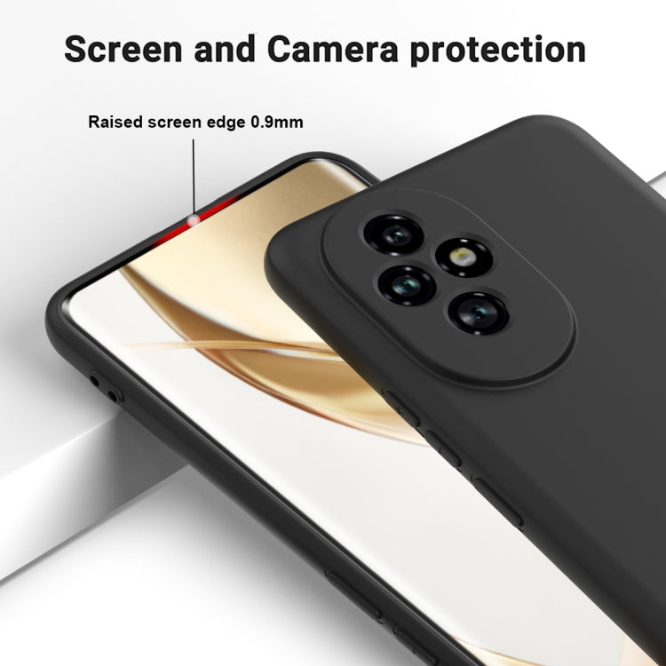 For Honor 200 Solid Color Liquid Silicone Dropproof Full Coverage Phone Case(Black)