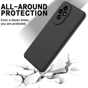 For Honor 200 Solid Color Liquid Silicone Dropproof Full Coverage Phone Case(Black)