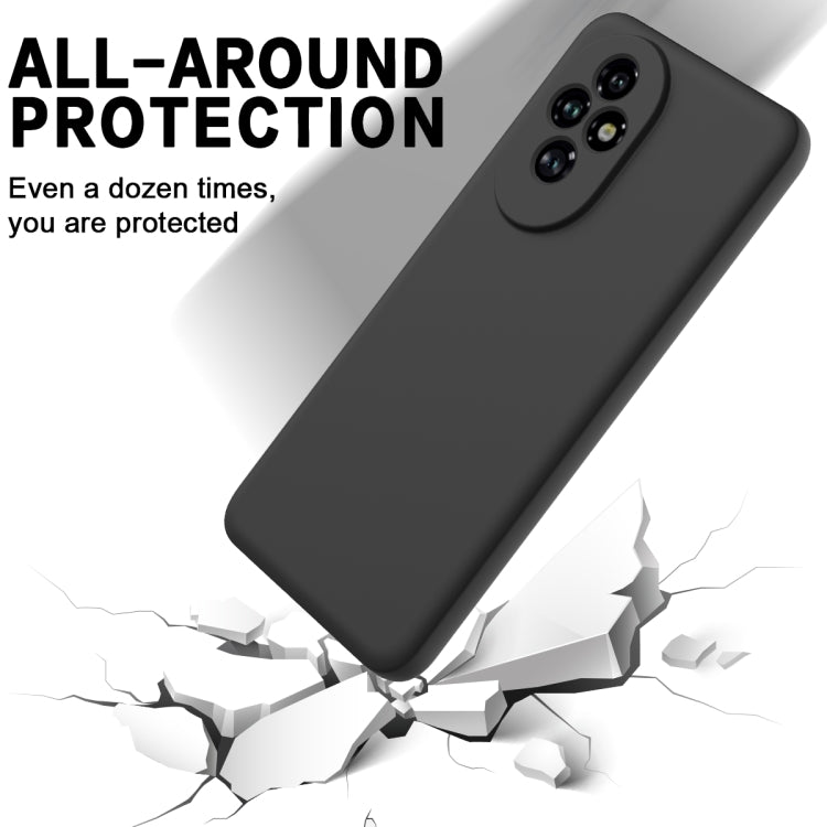 For Honor 200 Solid Color Liquid Silicone Dropproof Full Coverage Phone Case(Black)