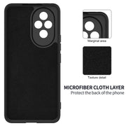 For Honor 200 Solid Color Liquid Silicone Dropproof Full Coverage Phone Case(Black)
