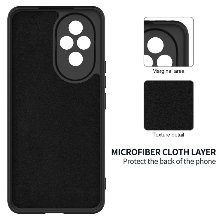 For Honor 200 Solid Color Liquid Silicone Dropproof Full Coverage Phone Case(Black)