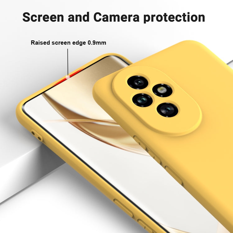 For Honor 200 Solid Color Liquid Silicone Dropproof Full Coverage Phone Case(Yellow)