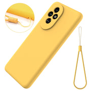 For Honor 200 Solid Color Liquid Silicone Dropproof Full Coverage Phone Case(Yellow)