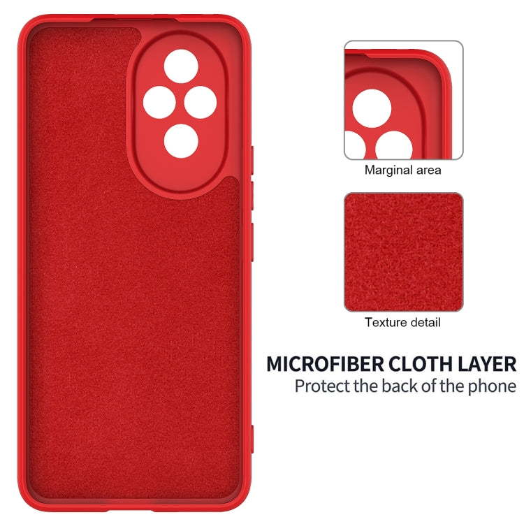 For Honor 200 Solid Color Liquid Silicone Dropproof Full Coverage Phone Case(Red)