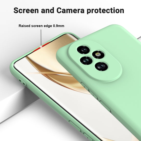 For Honor 200 Solid Color Liquid Silicone Dropproof Full Coverage Phone Case(Green)