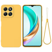 For Honor X6b 4G Solid Color Liquid Silicone Dropproof Full Coverage Phone Case(Yellow)