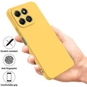 For Honor X6b 4G Solid Color Liquid Silicone Dropproof Full Coverage Phone Case(Yellow)