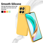 For Honor X6b 4G Solid Color Liquid Silicone Dropproof Full Coverage Phone Case(Yellow)