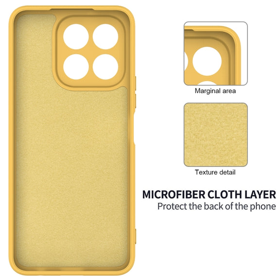 For Honor X6b 4G Solid Color Liquid Silicone Dropproof Full Coverage Phone Case(Yellow)