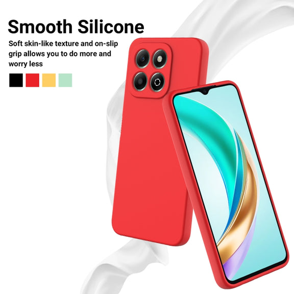 For Honor X6b 4G Solid Color Liquid Silicone Dropproof Full Coverage Phone Case(Red)