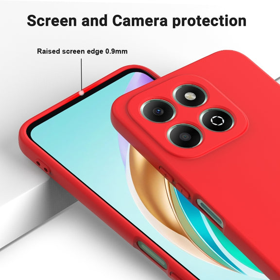 For Honor X6b 4G Solid Color Liquid Silicone Dropproof Full Coverage Phone Case(Red)