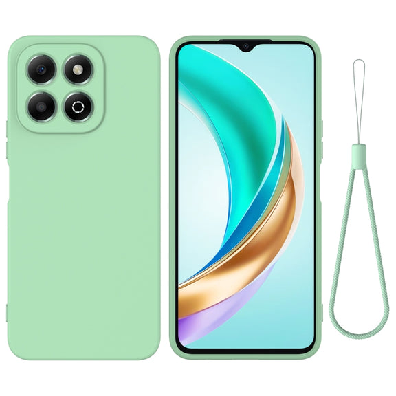For Honor X6b 4G Solid Color Liquid Silicone Dropproof Full Coverage Phone Case(Green)