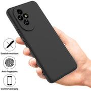 For Honor 200 Pro Solid Color Liquid Silicone Dropproof Full Coverage Phone Case(Black)
