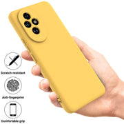 For Honor 200 Pro Solid Color Liquid Silicone Dropproof Full Coverage Phone Case(Yellow)