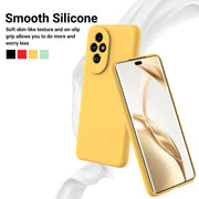 For Honor 200 Pro Solid Color Liquid Silicone Dropproof Full Coverage Phone Case(Yellow)