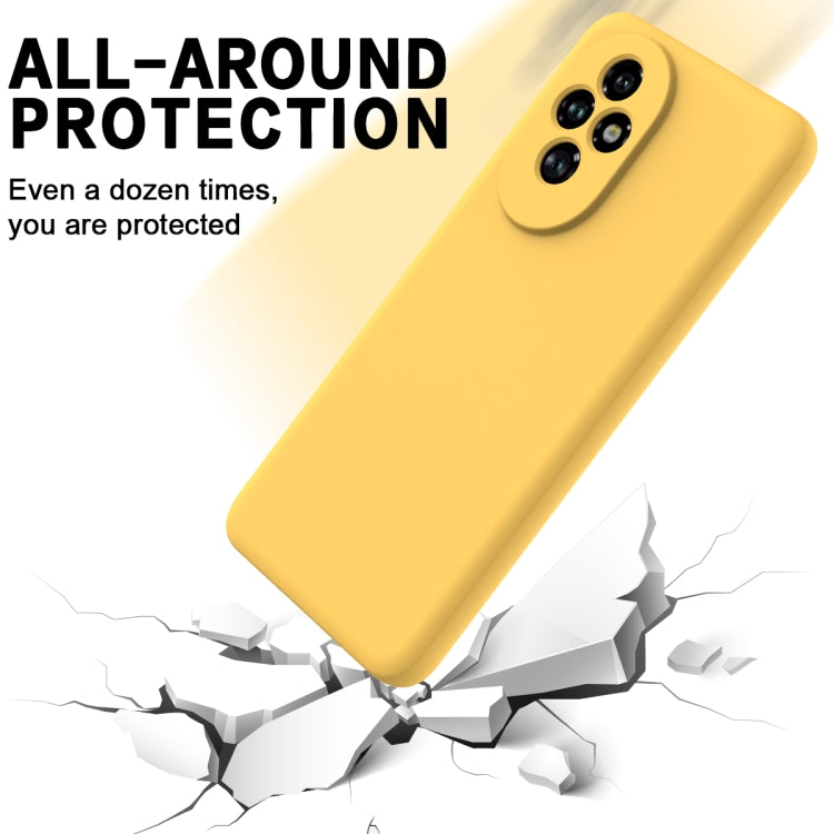 For Honor 200 Pro Solid Color Liquid Silicone Dropproof Full Coverage Phone Case(Yellow)