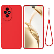 For Honor 200 Pro Solid Color Liquid Silicone Dropproof Full Coverage Phone Case(Red)