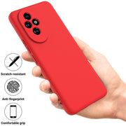 For Honor 200 Pro Solid Color Liquid Silicone Dropproof Full Coverage Phone Case(Red)