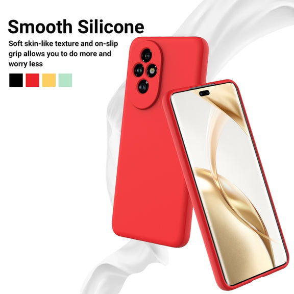 For Honor 200 Pro Solid Color Liquid Silicone Dropproof Full Coverage Phone Case(Red)