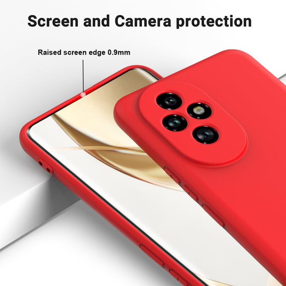 For Honor 200 Pro Solid Color Liquid Silicone Dropproof Full Coverage Phone Case(Red)