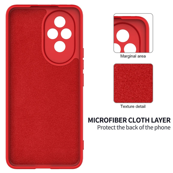 For Honor 200 Pro Solid Color Liquid Silicone Dropproof Full Coverage Phone Case(Red)