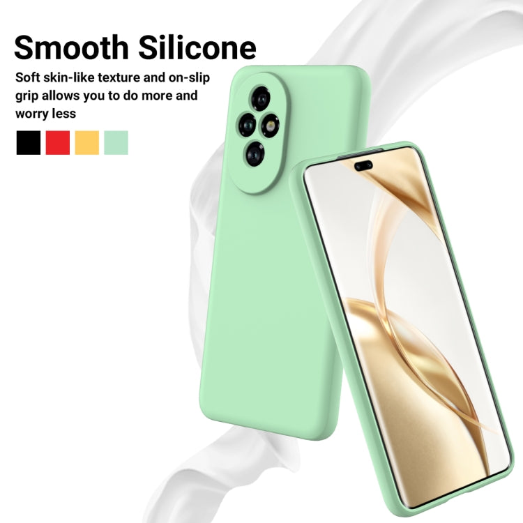 For Honor 200 Pro Solid Color Liquid Silicone Dropproof Full Coverage Phone Case(Green)