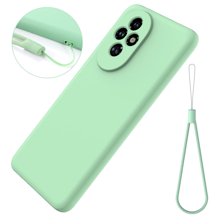 For Honor 200 Pro Solid Color Liquid Silicone Dropproof Full Coverage Phone Case(Green)