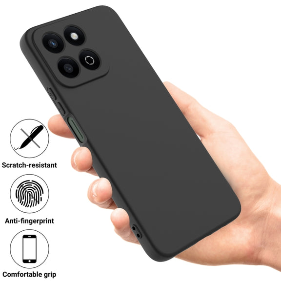 For Honor 200 Smart Solid Color Liquid Silicone Dropproof Full Coverage Phone Case(Black)