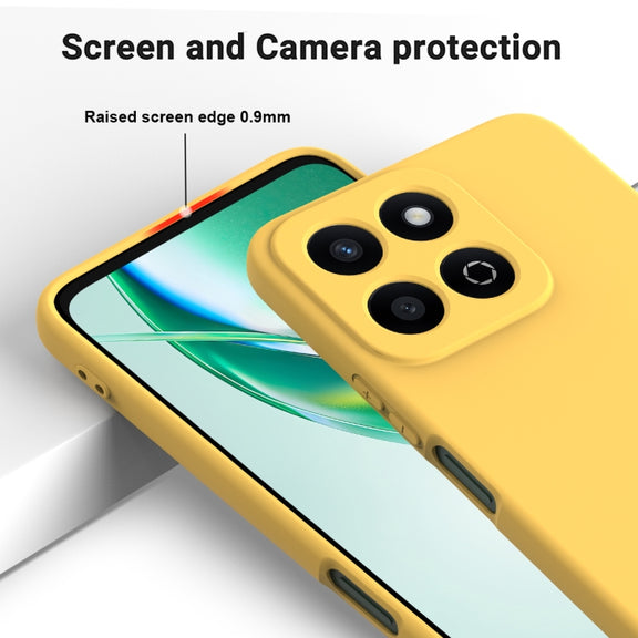 For Honor 200 Smart Solid Color Liquid Silicone Dropproof Full Coverage Phone Case(Yellow)