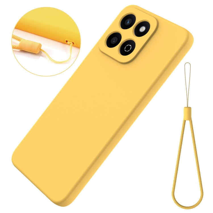 For Honor 200 Smart Solid Color Liquid Silicone Dropproof Full Coverage Phone Case(Yellow)