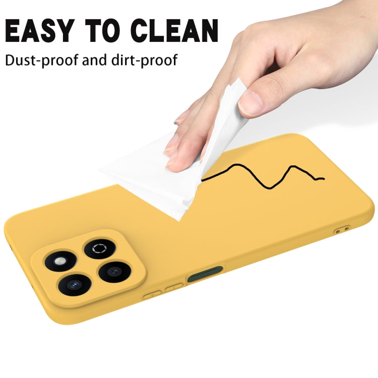 For Honor 200 Smart Solid Color Liquid Silicone Dropproof Full Coverage Phone Case(Yellow)