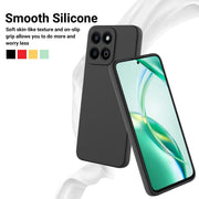 For Honor X7c / Play 200 Plus Solid Color Liquid Silicone Dropproof Full Coverage Phone Case(Black)