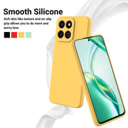 For Honor X7c / Play 200 Plus Solid Color Liquid Silicone Dropproof Full Coverage Phone Case(Yellow)