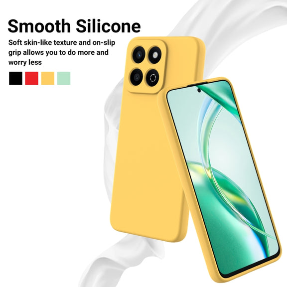For Honor X7c / Play 200 Plus Solid Color Liquid Silicone Dropproof Full Coverage Phone Case(Yellow)