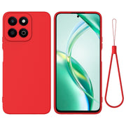 For Honor X7c / Play 200 Plus Solid Color Liquid Silicone Dropproof Full Coverage Phone Case(Red)