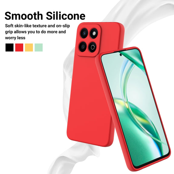 For Honor X7c / Play 200 Plus Solid Color Liquid Silicone Dropproof Full Coverage Phone Case(Red)