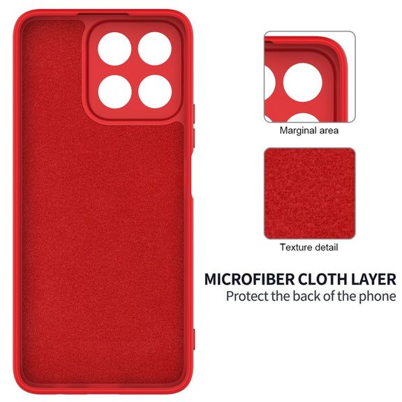 For Honor X7c / Play 200 Plus Solid Color Liquid Silicone Dropproof Full Coverage Phone Case(Red)