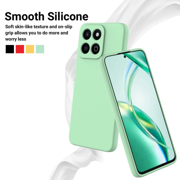 For Honor X7c / Play 200 Plus Solid Color Liquid Silicone Dropproof Full Coverage Phone Case(Green)