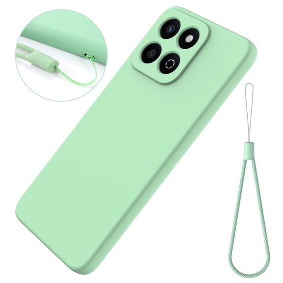 For Honor X7c / Play 200 Plus Solid Color Liquid Silicone Dropproof Full Coverage Phone Case(Green)