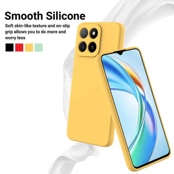 For Honor X5b / X5b Plus Solid Color Liquid Silicone Dropproof Full Coverage Phone Case(Yellow)