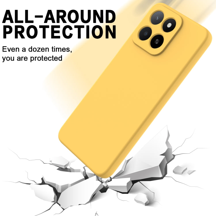 For Honor X5b / X5b Plus Solid Color Liquid Silicone Dropproof Full Coverage Phone Case(Yellow)