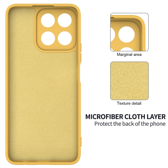 For Honor X5b / X5b Plus Solid Color Liquid Silicone Dropproof Full Coverage Phone Case(Yellow)