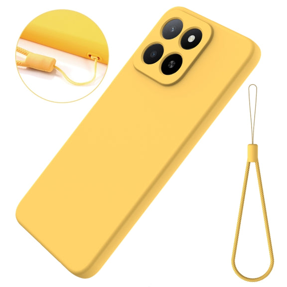 For Honor X5b / X5b Plus Solid Color Liquid Silicone Dropproof Full Coverage Phone Case(Yellow)