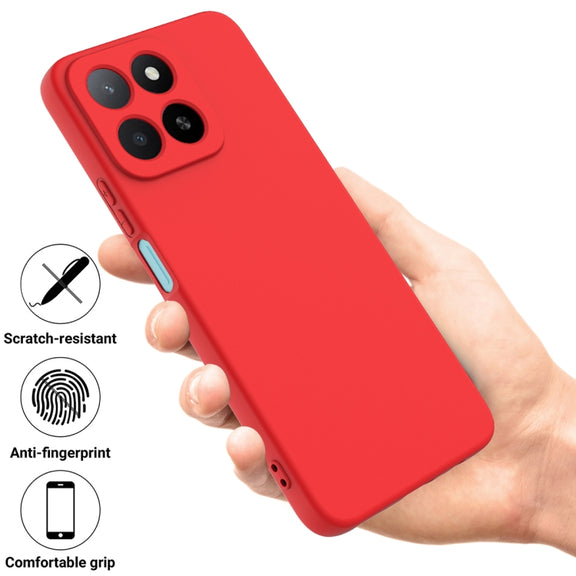 For Honor X5b / X5b Plus Solid Color Liquid Silicone Dropproof Full Coverage Phone Case(Red)