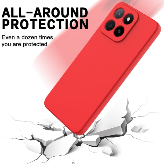 For Honor X5b / X5b Plus Solid Color Liquid Silicone Dropproof Full Coverage Phone Case(Red)