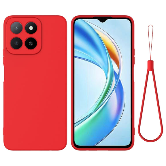 For Honor X5b / X5b Plus Solid Color Liquid Silicone Dropproof Full Coverage Phone Case(Red)