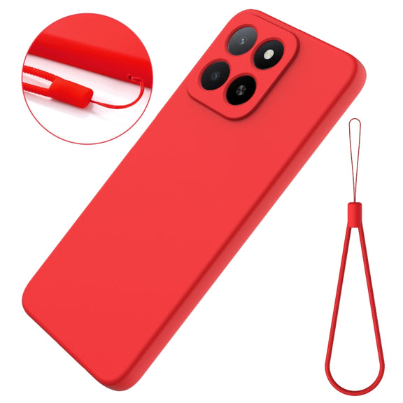 For Honor X5b / X5b Plus Solid Color Liquid Silicone Dropproof Full Coverage Phone Case(Red)